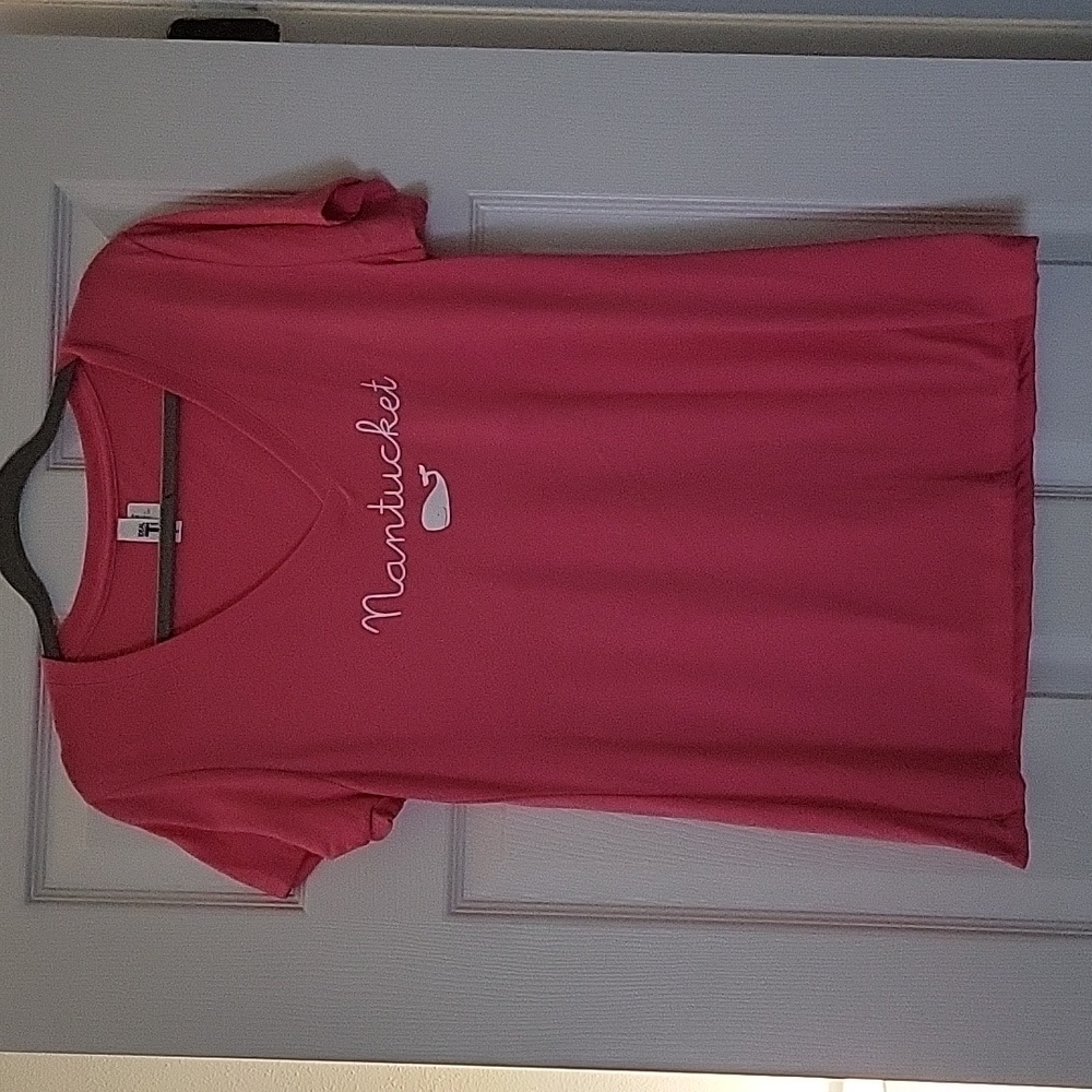 Pink V neck Nantucket Shirt